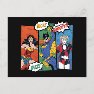 Wonder Woman, Batgirl & Harley Quinn Holiday Feiertagspostkarte