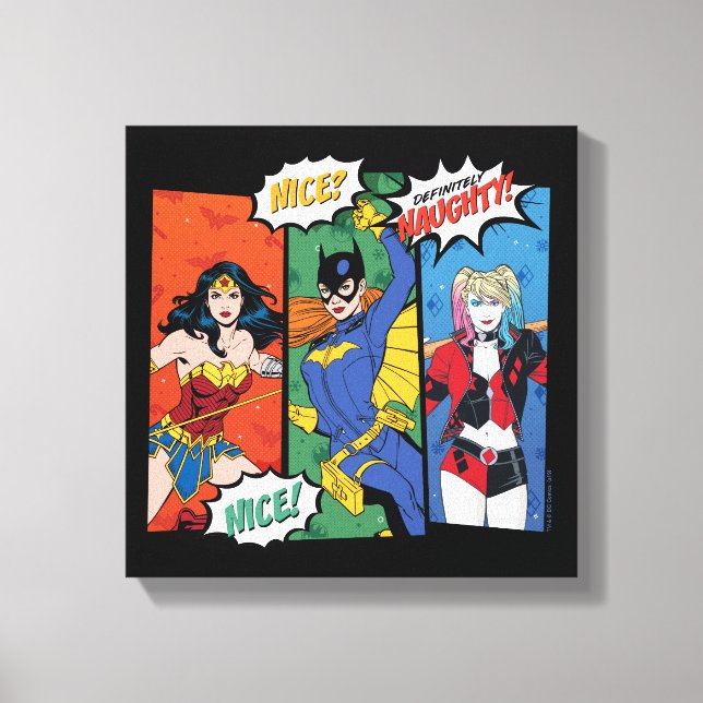 Wonder Woman, Batgirl & Harley Quinn Holiday Leinwanddruck (Vorderseite)