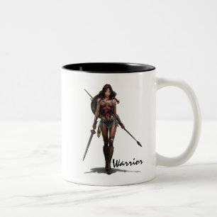 Wonder Woman Battle Ready Comic Art Zweifarbige Tasse
