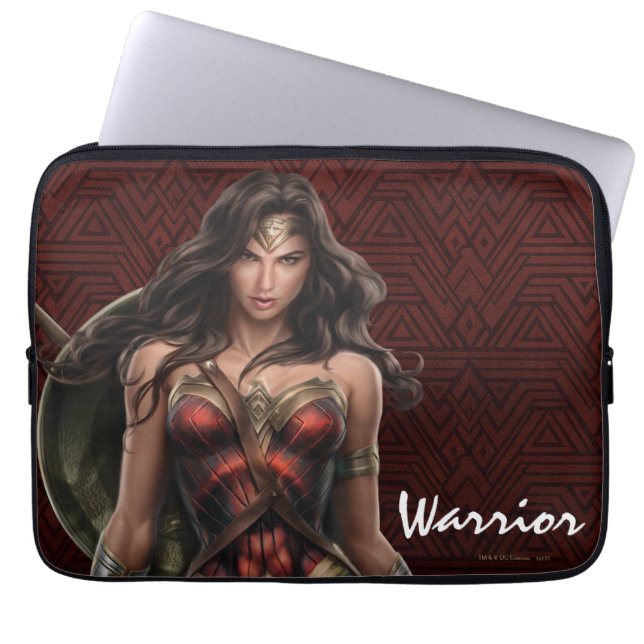 Wonder Woman Battle-Ready Comic Kunst Laptopschutzhülle (Vorderseite)