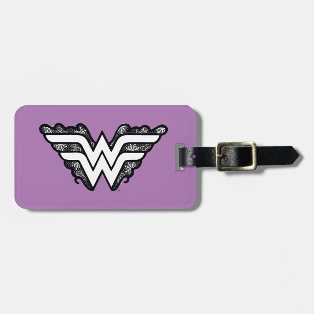 Wonder Woman Black Lace Logo Gepäckanhänger (Vorderseite horizontal)