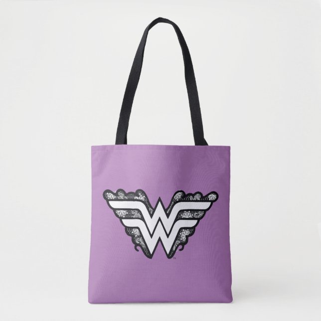 Wonder Woman Black Lace Logo Tasche (Vorderseite)