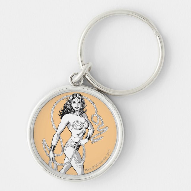 Wonder Woman Black & White Fighter Schlüsselanhänger (Vorne)