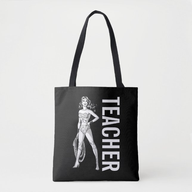 Wonder Woman Black & White Pose Tasche (Vorderseite)