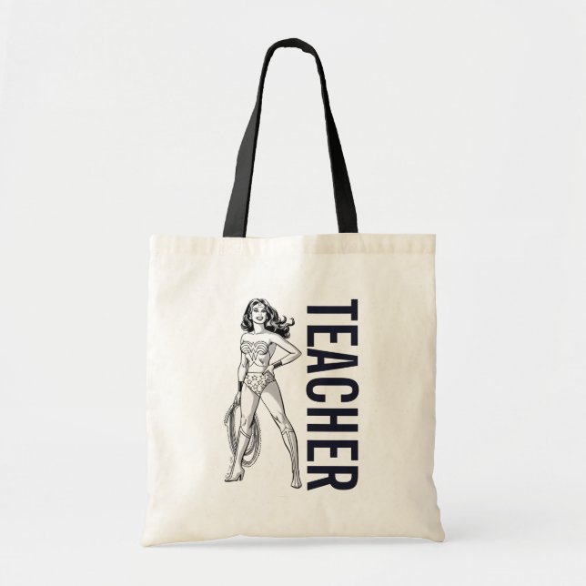 Wonder Woman Black & White Pose Tragetasche (Vorne)