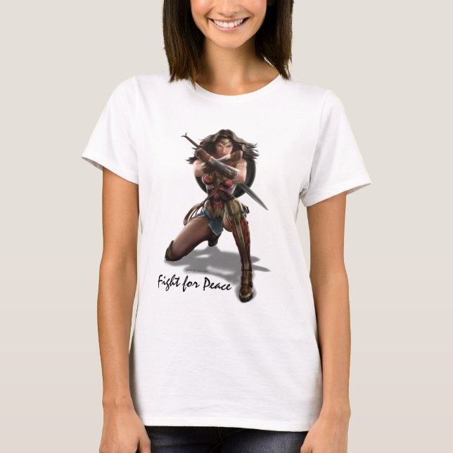 Wonder Woman Blockierung mit Armbändern T-Shirt (Vorderseite)