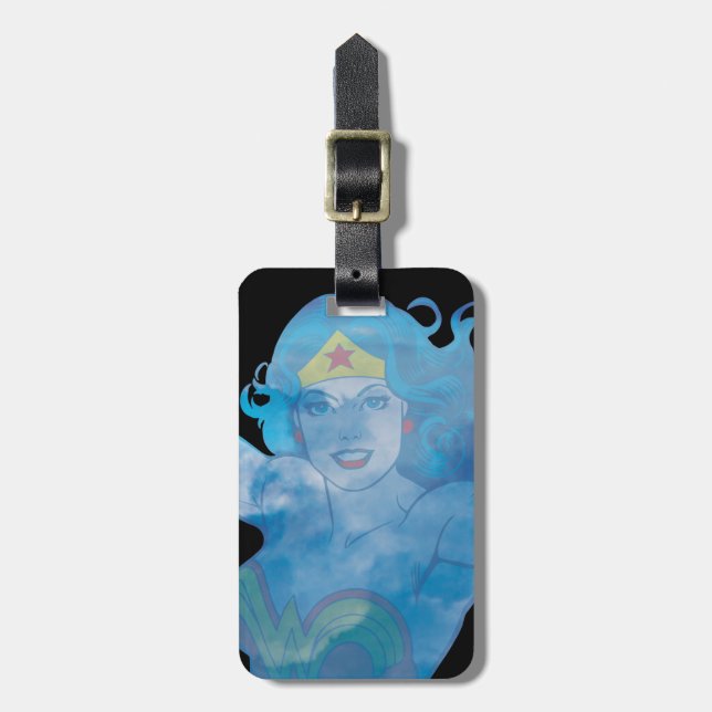 Wonder Woman Blue Sky Silhouette Gepäckanhänger (Vorderseite vertikal)