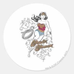 Wonder Woman Blühe Runder Aufkleber