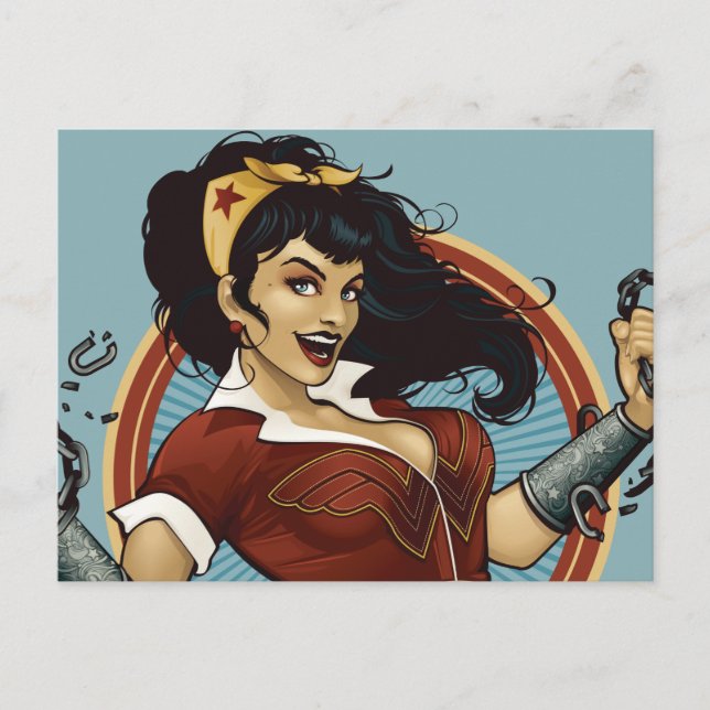 Wonder Woman Bombshell Name Graphic Postkarte (Vorderseite)