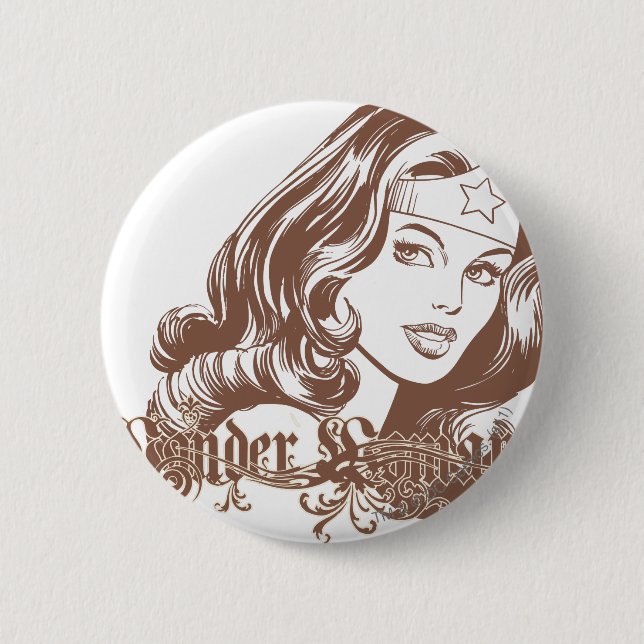 Wonder Woman Brown Button (Vorderseite)