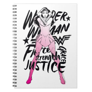 Wonder Woman Brush Typography Art Notizblock