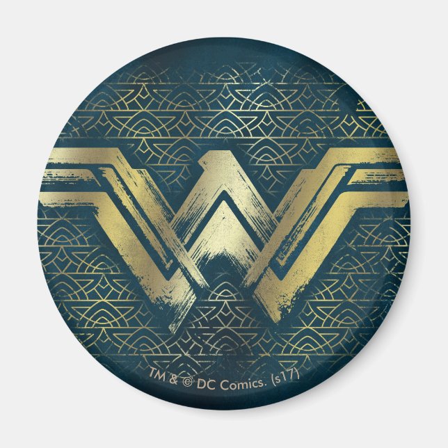 Wonder Woman Brushed Gold Symbol Magnet (Vorne)