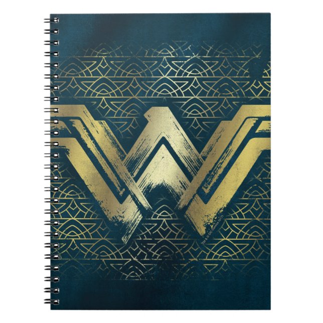 Wonder Woman Brushed Gold Symbol Notizblock (Vorderseite)