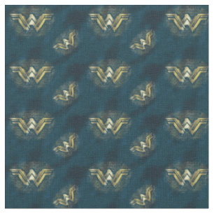 Wonder Woman Brushed Gold Symbol Stoff