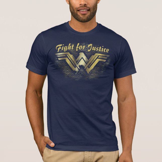Wonder Woman Brushed Gold Symbol T-Shirt (Vorderseite)
