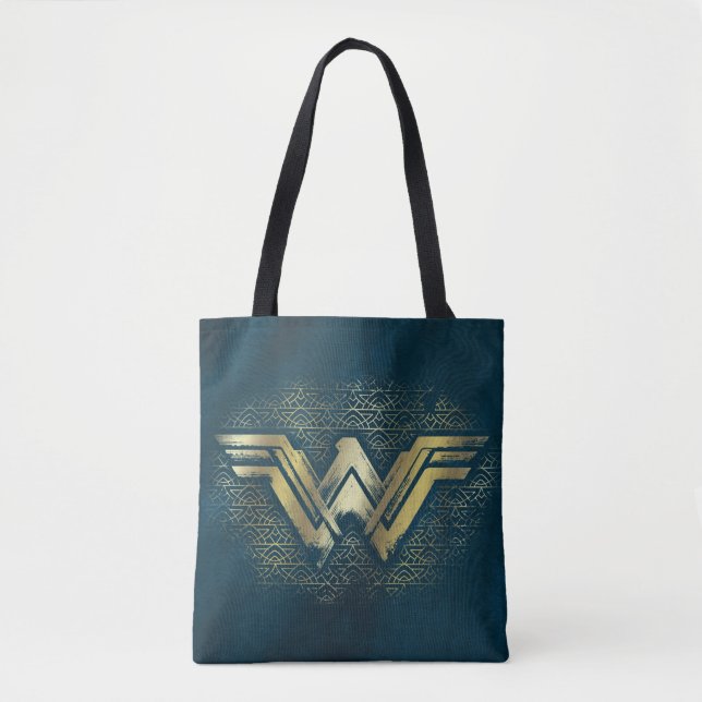 Wonder Woman Brushed Gold Symbol Tasche (Vorderseite)