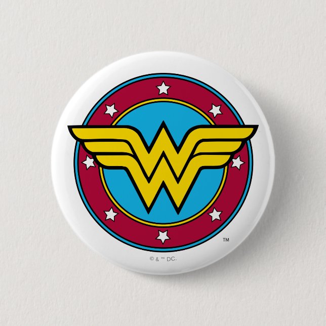 Wonder Woman | Circle & Stars Logo Button (Vorderseite)
