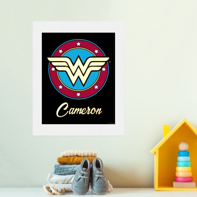 Wonder Woman | Circle & Stars Logo Foliendrucke (In Situ (Kinderzimmer 3))
