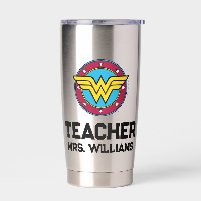Wonder Woman | Circle & Stars Logo Thermobecher (Links)