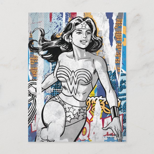 Wonder Woman Collage 4 Postkarte (Vorderseite)