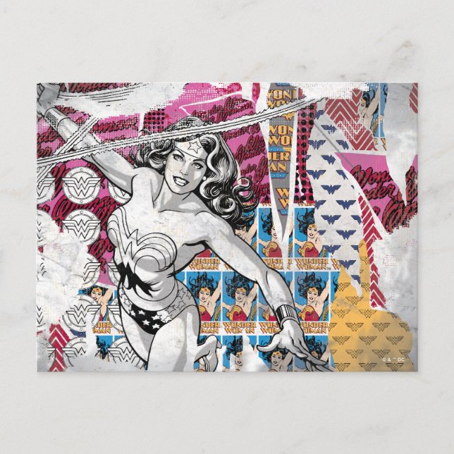 Wonder Woman Collage 5 Postkarte (Vorderseite)