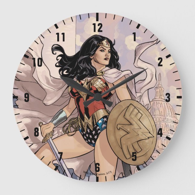 Wonder Woman Comic Cover #13 Große Wanduhr (Vorderseite)