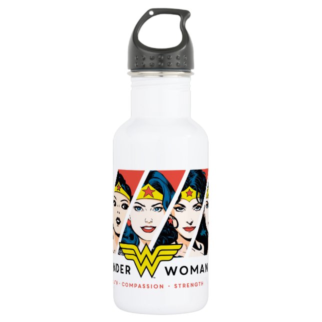 Wonder Woman Comic Evolution Graphic Edelstahlflasche (Vorderseite)