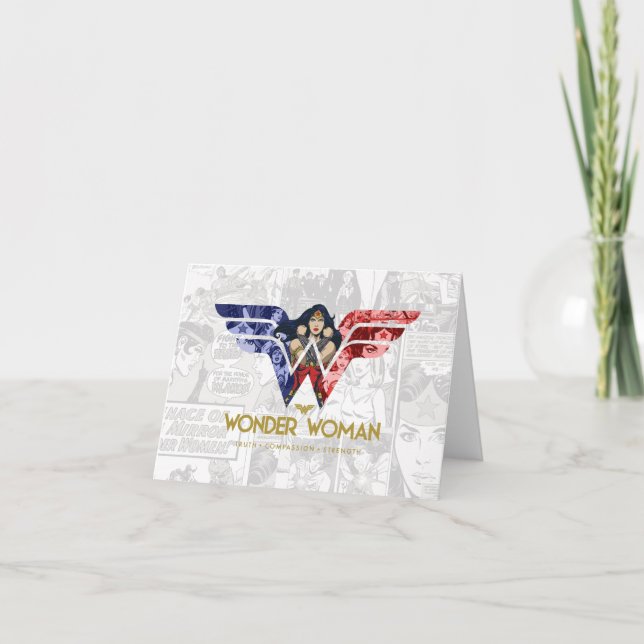 Wonder Woman Crossed Arms in Logo Collage (Vorderseite)