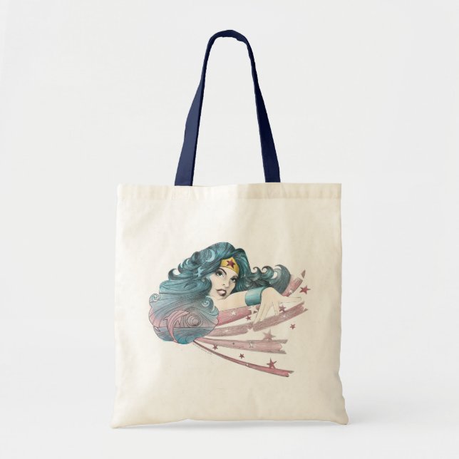 Wonder Woman Dolphin und Streifen Tragetasche (Vorne)