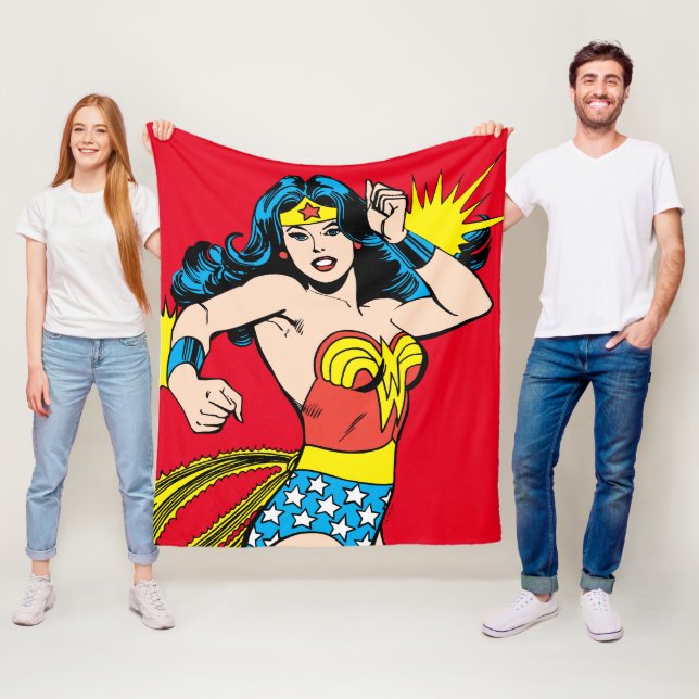 Wonder Woman Drehung mit leuchtenden Wellen Fleecedecke (Beispiel)