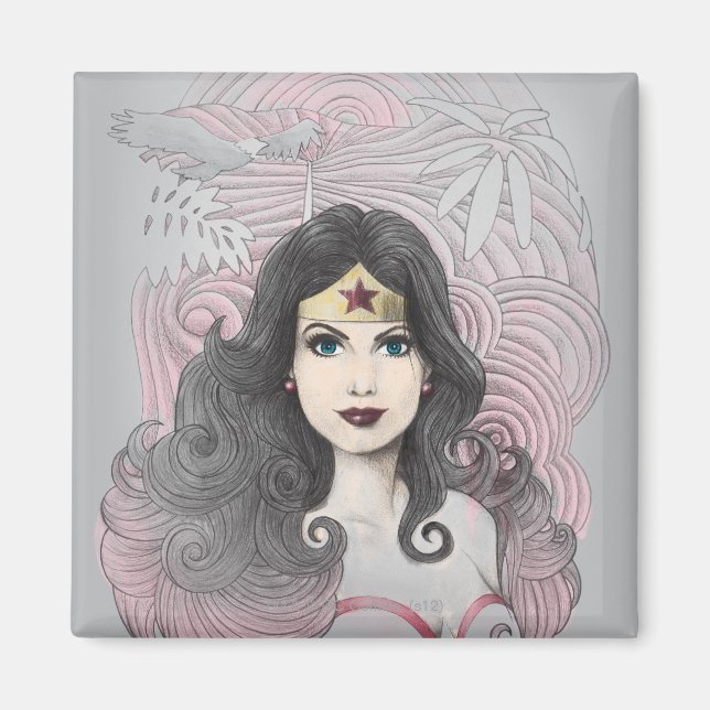 Wonder Woman Eagle und Bäume Magnet (Vorne)