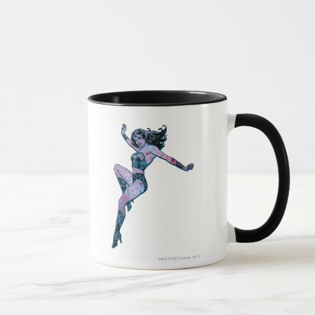 Wonder Woman farbenfrohe Pose Tasse (Rechts)