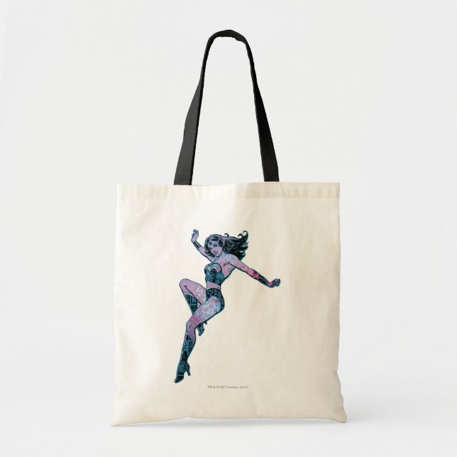 Wonder Woman farbenfrohe Pose Tragetasche (Vorne)