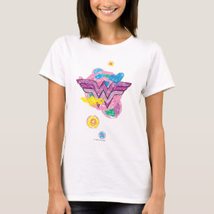 Wonder Woman farbenfrohe Schriften T-Shirt