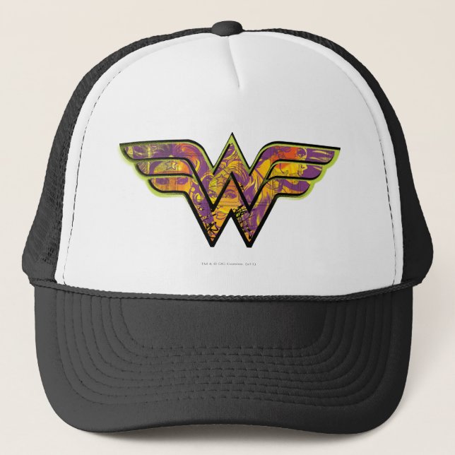 Wonder Woman farbiges Logo Truckerkappe (Vorderseite)