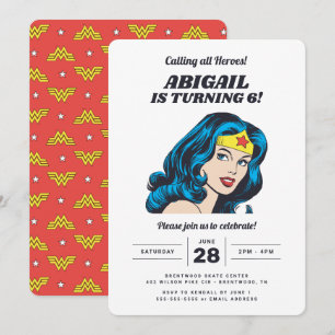 Wonder Woman Girls Birthday Invitation