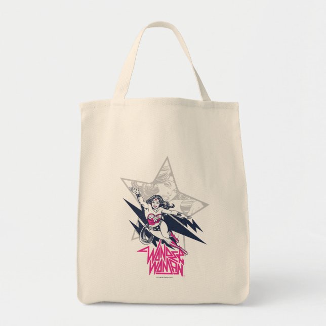 Wonder Woman Glam Rock Flying Character Graphic Tragetasche (Vorne)