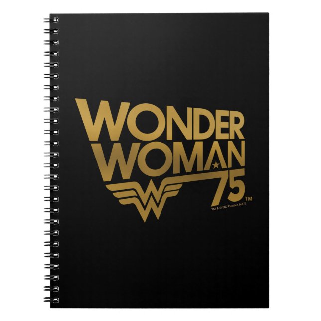 Wonder Woman Gold-Logo zum 75-jährigen Jubiläum Notizblock (Vorderseite)