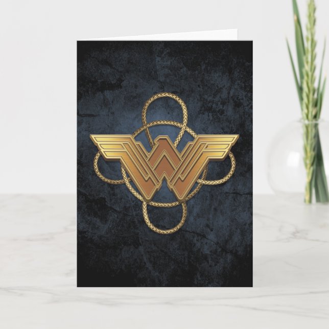 Wonder Woman Gold Symbol über Lasso Karte (Vorderseite)