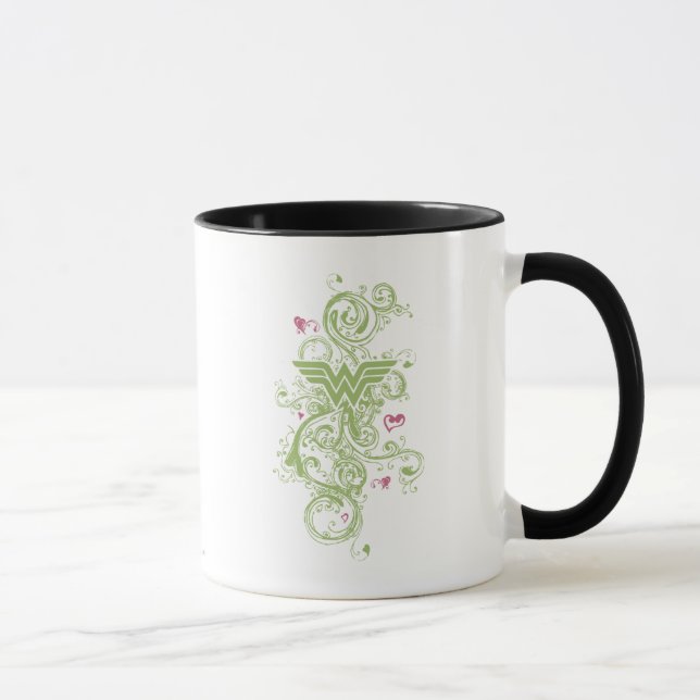 Wonder Woman Green Wirbel Logo Tasse (Rechts)
