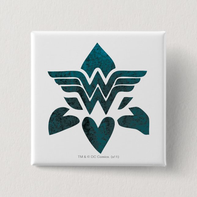 Wonder Woman Grunge Logo Button (Vorderseite)