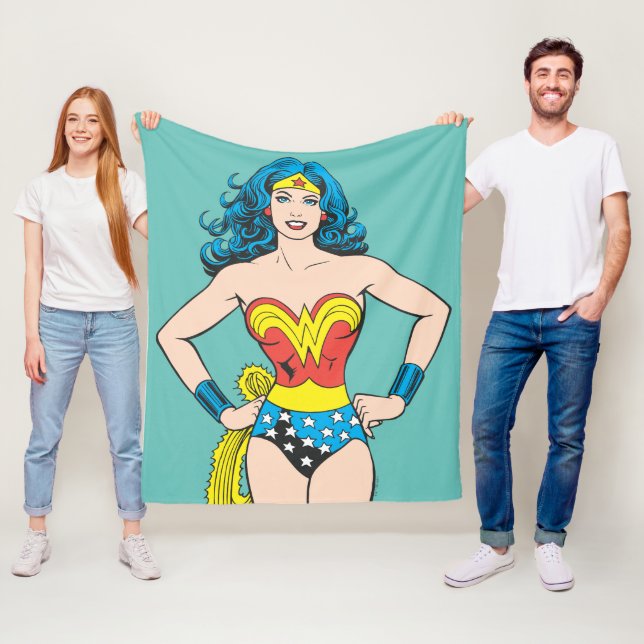 Wonder Woman Hands auf Hüften Fleecedecke (Beispiel)