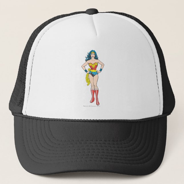 Wonder Woman Hands auf Hüften Truckerkappe (Vorderseite)