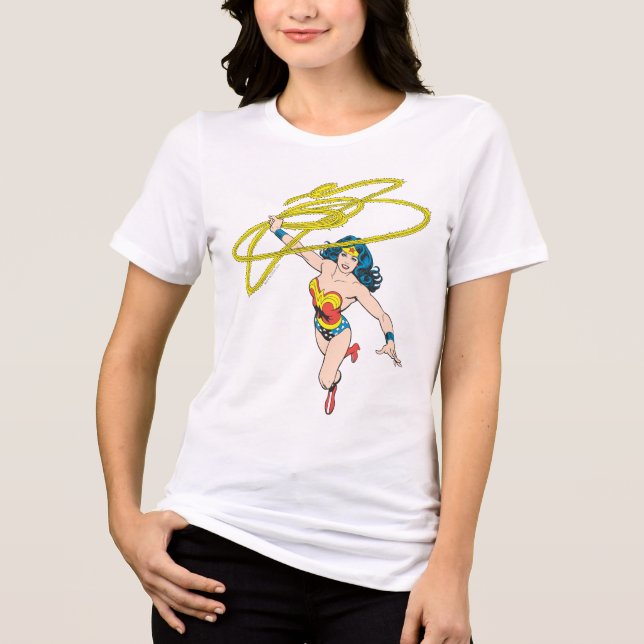 Wonder Woman Holds Lasso 2 Tri-Blend Shirt (Vorderseite)