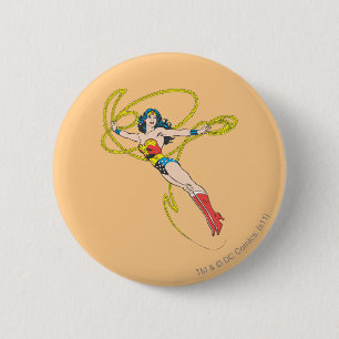 Wonder Woman Holds Lasso 4 Button