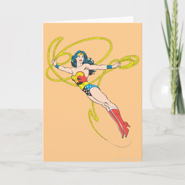 Wonder Woman Holds Lasso 4 Karte (Vorderseite)