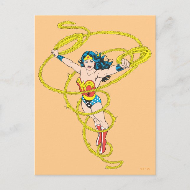 Wonder Woman in Lasso Postkarte (Vorderseite)