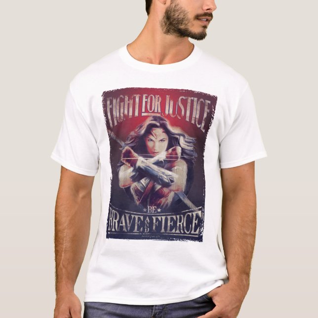 Wonder Woman kämpft für Gerechtigkeit T-Shirt (Vorderseite)