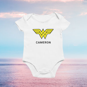 Wonder Woman Klassisches Logo Name hinzufügen Baby Strampler