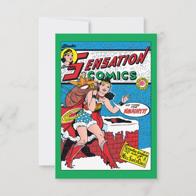 Wonder Woman liefert Spielzeug Einladung (Vorderseite)